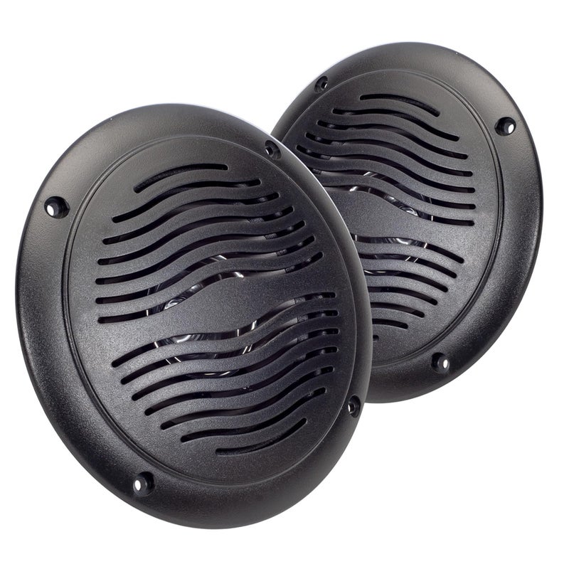 Magnadyne 5-inch Water Resistant Outdoor Speakers, Dual Cone, 25W Peak Power, Marine and RV Compatible (Black) - Image 1